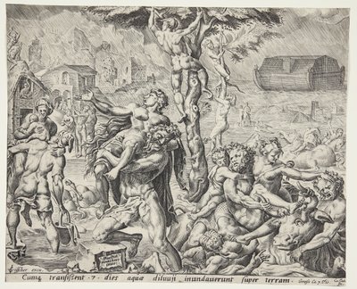 De zondvloed door Cornelis Cort