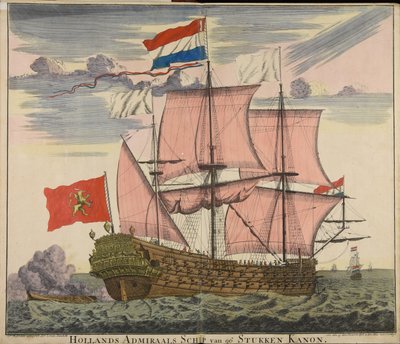 Hollands admiraals schip van 96 stukken kanon door Cornelis Danckerts