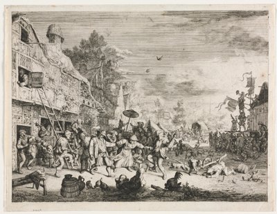 Dorpsfeest door Cornelis Dusart
