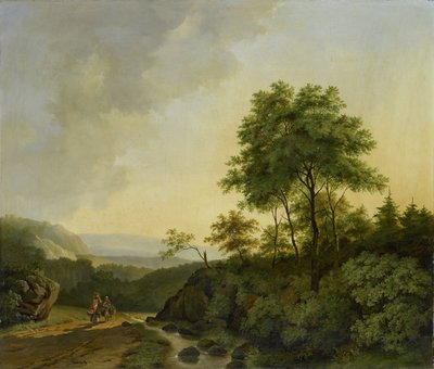 Uitzicht in de Harz door Cornelis Francois Roos