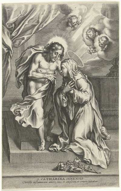 Christus en de H. Catharina van Siena door Cornelis Galle (II)