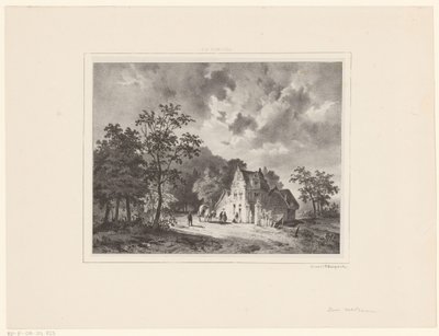 Huis in landschap door Cornelis Gerrit Verburgh