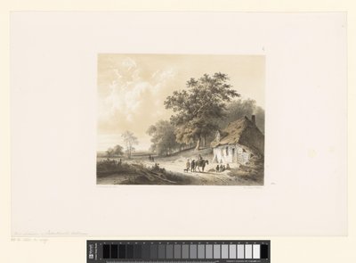 Landschap met woning door Cornelis Gerrit Verburgh