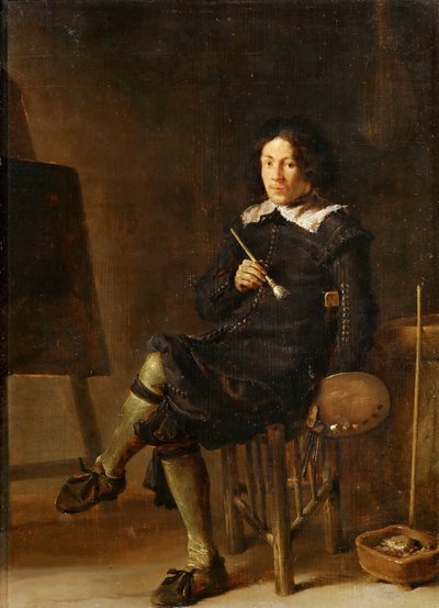 Zelfportret met ezel, 1629 door Cornelis Hermansz. Saftleven