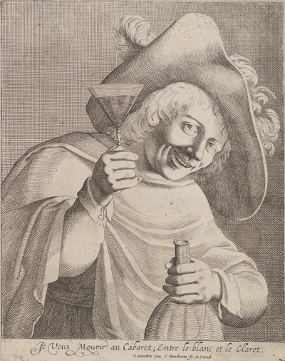 Man met een glas door Cornelis I Danckerts