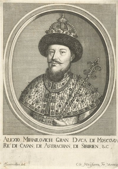 Portret van de Tsaar Alexis I Mikhailovich van Rusland 1629-1676, 1670 door Cornelis Meyssens