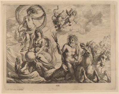 Neptunus met Twee Paarden op Zee door Cornelis Schut I