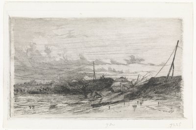 Dijkdoorbraak te Arnhem, 1855 door Cornelis Springer