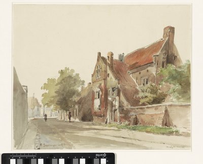 Het oude gasthuis te Hasselt door Cornelis Springer