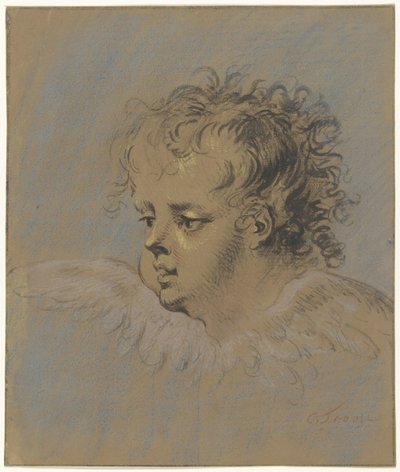 Gevleugeld engelenkopje door Cornelis Troost