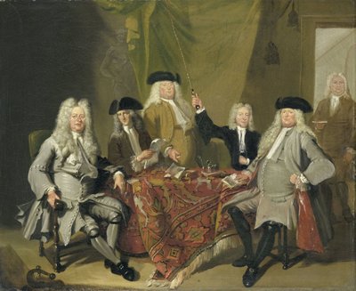 Inspecteurs van het Collegium Medicum in Amsterdam, 1724 door Cornelis Troost