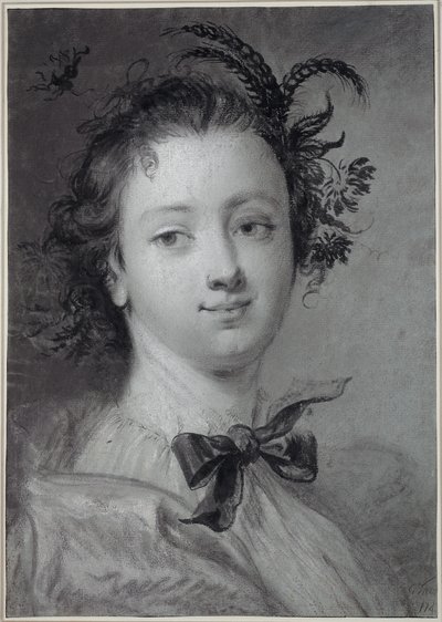 Jonge vrouw als personificatie van de zomer door Cornelis Troost