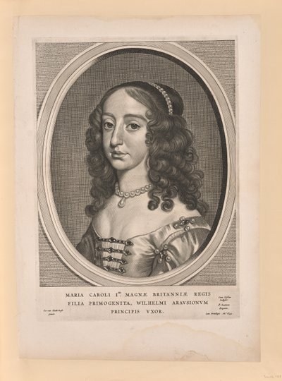 Mary Stuart, vrouw van Willem II, uit Negen Portretten door Cornelis Visscher