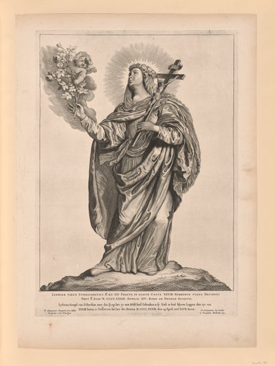 Heilige Liduina, van Heiligen van Noord- en Zuid-Nederland door Cornelis Visscher