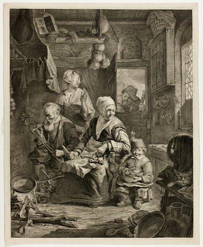 De Pannenkoekenvrouw door Cornelis Visscher