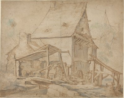 Een oude watermolen door Cornelis Willaerts