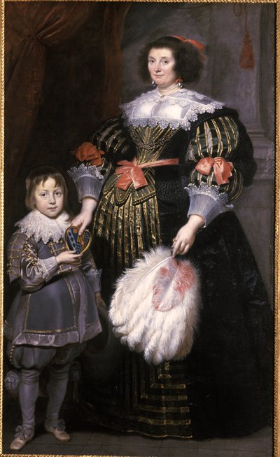 Madame Charlotte Butkens-Smit van Cruyninghen en haar zoon Johannes-Amatus door Cornelis de Vos