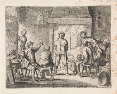 Boeren in een herberg door Cornelis de Wael