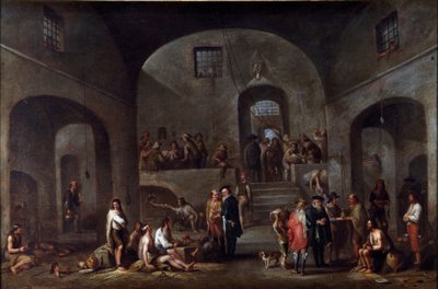 De zeven werken van lichamelijke barmhartigheid: het bezoek aan gevangenen door Cornelis de Wael