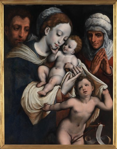 Heilige Familie met Elisabeth en Johannes de Doper door Cornelis van Cleve