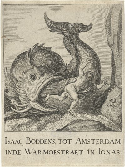 Jonas uitgespuwd door de walvis door Cornelis van Dalen (I)