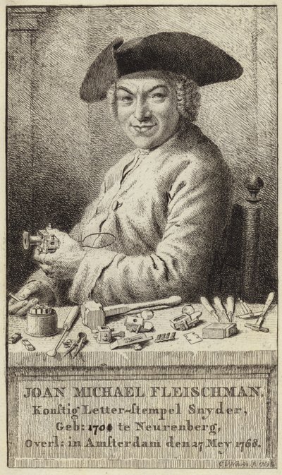 Portret van Johann Michael Fleischmann door Cornelis van Noorde