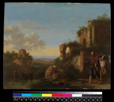 Landschap, met Abraham en Isaac, voor 1667 door Cornelis van Poelenburgh