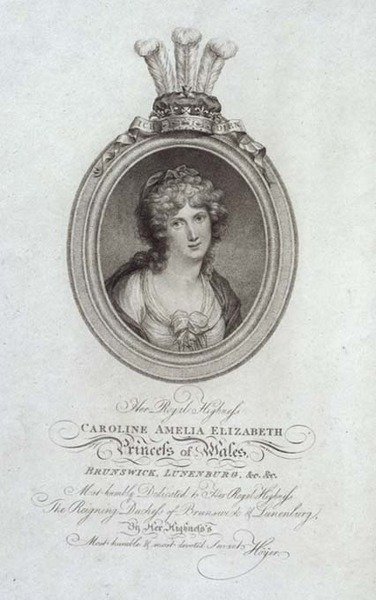 Hare Koninklijke Hoogheid, Caroline Amelia Elizabeth, Prinses van Wales (1768-1821) door Cornelius (after) Hoyer