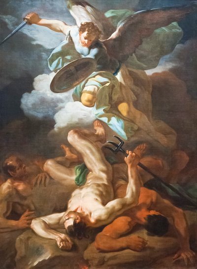 Sint Michaël de Aartsengel verslaat Satan door Corrado Giaquinto
