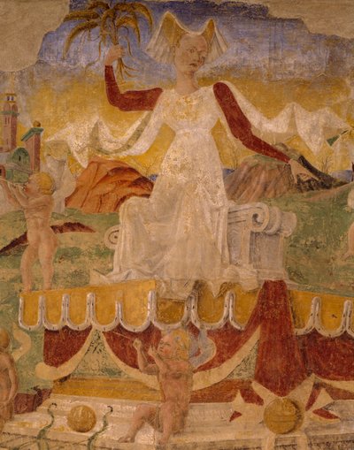 Triomf van Ceres, scène uit de maand augustus (detail) door Cosimo (attr. to) Tura