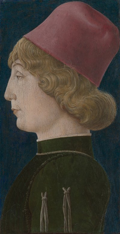 Portret van een jonge man door Cosmè Tura