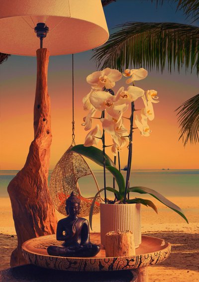 Orchid Buddha Beach bij zonsondergang door CosmoZach