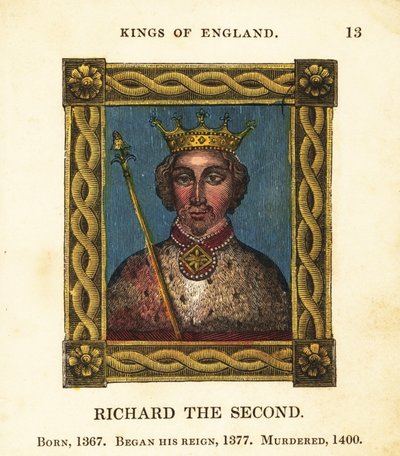 Portret van Koning Richard de Tweede, Richard II van Engeland, geboren 1367, begon te regeren in 1377 en vermoord in 1400 door Cosmo Armstrong