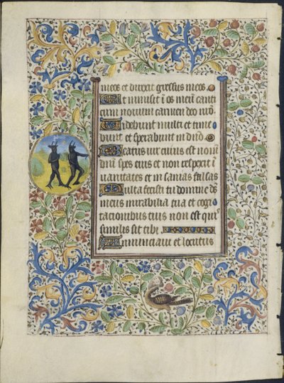 Blad uit een getijdenboek: Twee duivels verso door Coëtivy Master