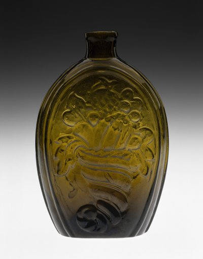 Fles met figuren door Coventry Glass Works