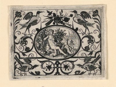 Reukzin, plaat uit Quinque sensum typi in usum aurifabroru exarati (Afbeeldingen van de vijf zintuigen gegraveerd voor het voordeel van de goudsmid) door Crispijn de Passe the Elder