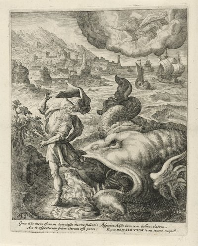De vis spuwt Jona uit op het land door Crispijn van de Passe (I)