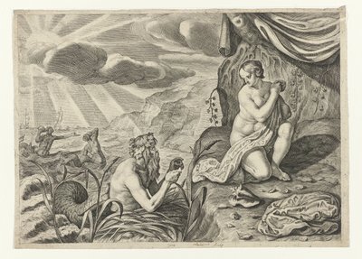Scylla op de vlucht voor Glaucus door Crispijn van de Passe (II)