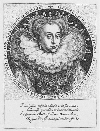 Prinses Jakobea van Baden, 1558-1597, ca. 1600 door Crispijn van de Passe the Elder