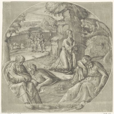Christus op de Olijfberg door Crispijn van den Broeck