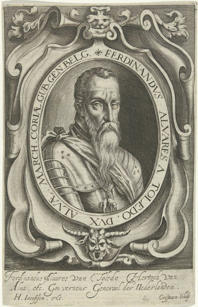 Portret van Ferdinand Alvarez de Toledo, hertog van Alva door Crispijn van den Queborn