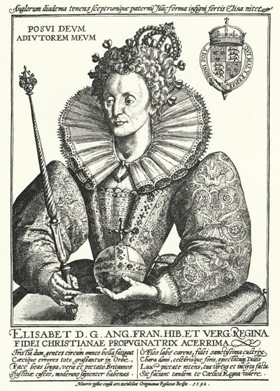 Elizabeth I, Koningin van Engeland door Crispin I de (after) Passe