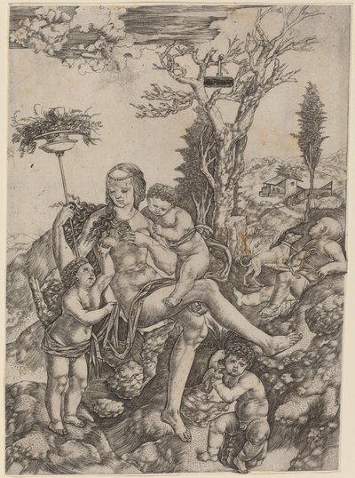 Allegorie van Moeder Aarde door Cristofano Robetta