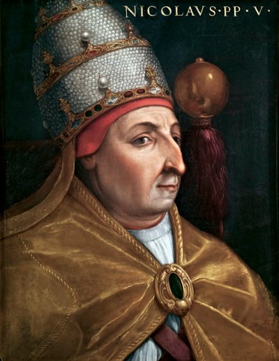 Portret van paus Nicolaas V door Cristofano dell Altissimo
