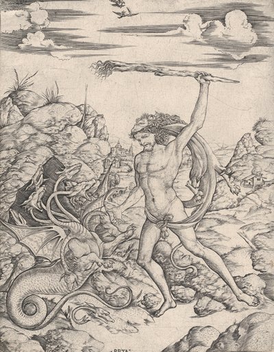 Hercules en de Hydra, ca. 1500-1520 door Cristofano di Michele Martini
