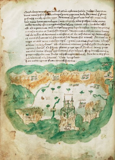 Kaart van Zakinthos, c.1420 door Cristoforo Buondelmonti