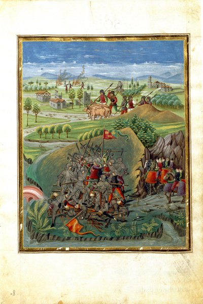 Invloed van de planeet Mars: oorlogsscène (miniatuur) door Cristoforo De Predis