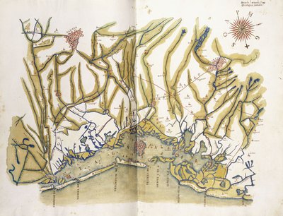Gekleurde kaart van Venetië en zijn regio, ca. 1610 door Cristoforo Sabbadino