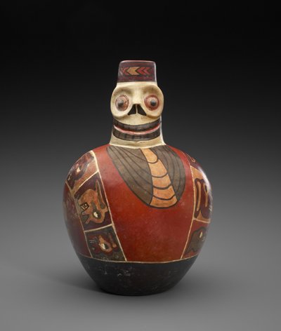 Figuurfles met doodsmasker, 600-1000 n.Chr. door Culture Wari