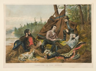 Kamperen in het Bos door Currier and Ives